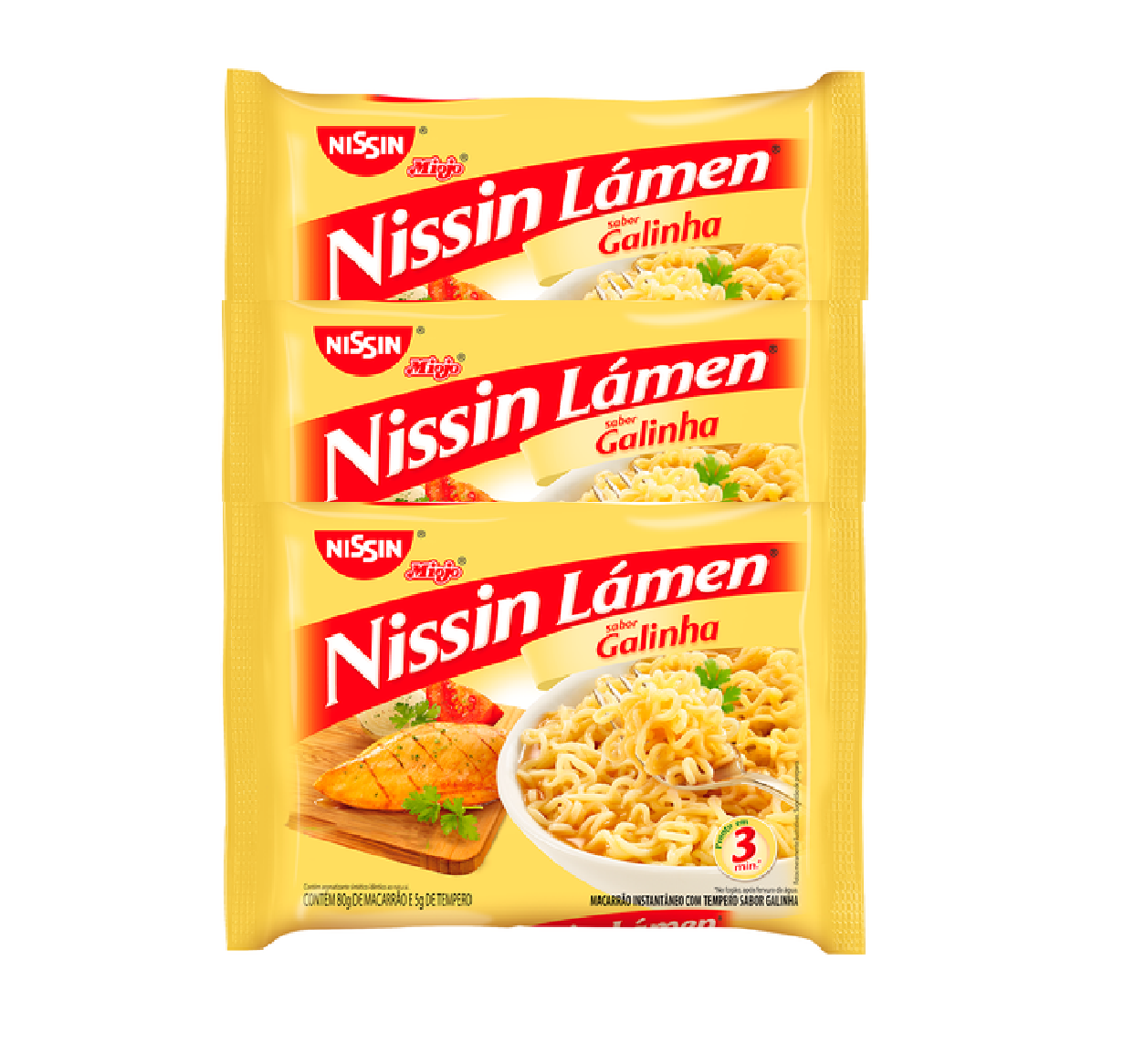 Nissin Lámen Sabor Galinha (3x85g)